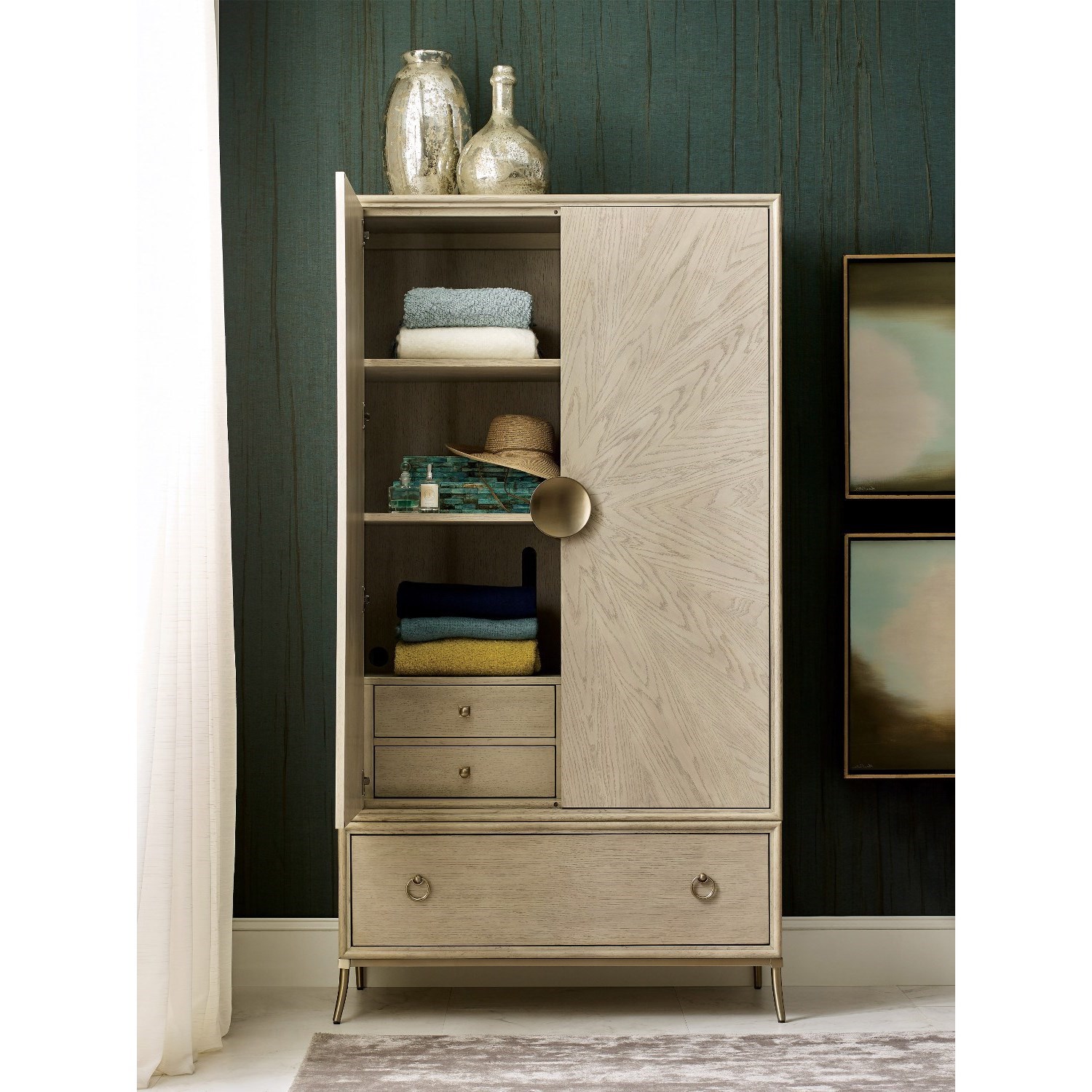 American Drew Lenox Astral Armoire with Adjustable Shelves and Cord